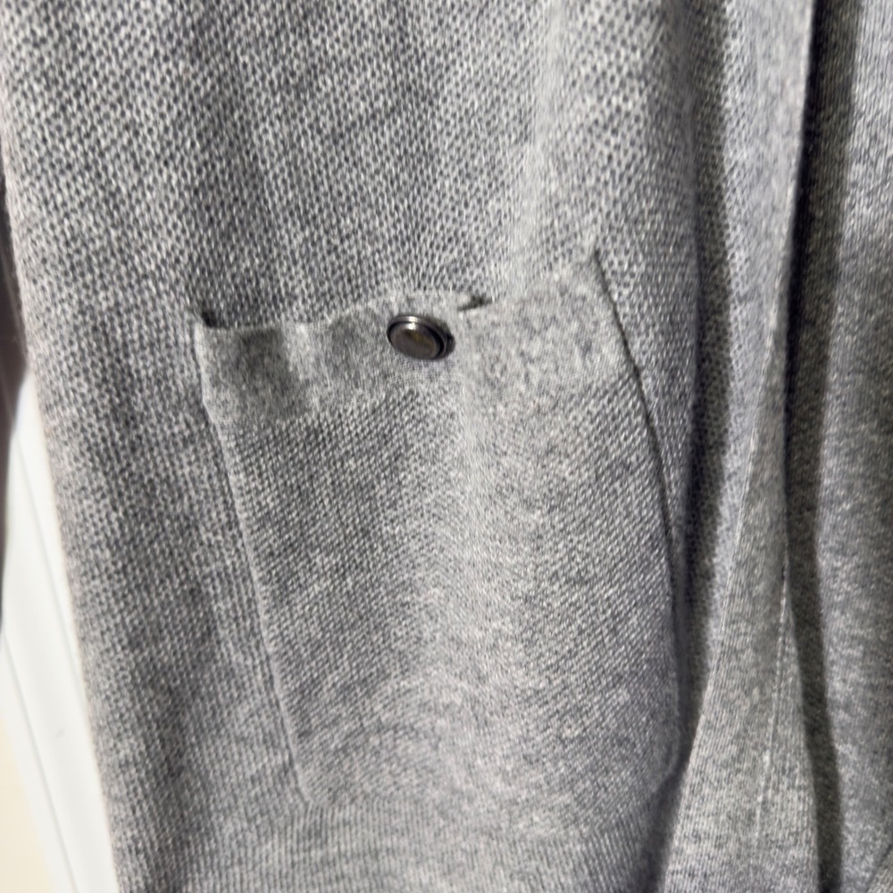Talbots Open Front Long Cardigan Sweater 2X Gray Cashmere Blend NWT - Picture 3 of 9